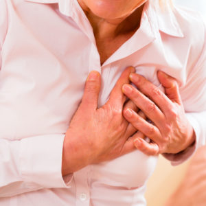woman with chest pain