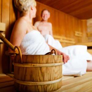couple in sauna
