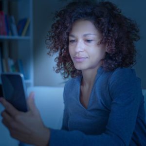 Woman looking at phone